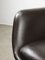 Mid-Century Chocolate Brown Leather Swivel Chair 11