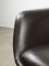 Mid-Century Chocolate Brown Leather Swivel Chair, Image 11