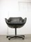 Mid-Century Chocolate Brown Leather Swivel Chair, Image 10