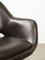 Mid-Century Chocolate Brown Leather Swivel Chair, Image 7