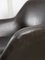 Mid-Century Chocolate Brown Leather Swivel Chair, Image 18