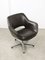 Mid-Century Chocolate Brown Leather Swivel Chair, Image 8