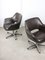 Mid-Century Chocolate Brown Leather Swivel Chair, Image 4