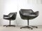 Mid-Century Chocolate Brown Leather Swivel Chair, Image 5