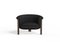 Modern Agnes Armchair in Walnut and Black Wool Fabric by Javier Gomez 2