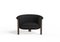Modern Agnes Armchair in Walnut and Black Wool Fabric by Javier Gomez, Image 2