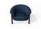 Modern Agnes Armchair in Walnut and Blue Wool Fabric by Javier Gomez 6