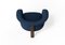 Modern Agnes Armchair in Walnut and Blue Wool Fabric by Javier Gomez 7