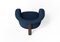 Modern Agnes Armchair in Walnut and Blue Wool Fabric by Javier Gomez, Image 7