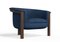 Modern Agnes Armchair in Walnut and Blue Wool Fabric by Javier Gomez, Image 5