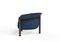 Modern Agnes Armchair in Walnut and Blue Wool Fabric by Javier Gomez 3