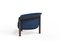 Modern Agnes Armchair in Walnut and Blue Wool Fabric by Javier Gomez, Image 3