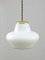 Small Mid-Century Italian Brass and Opaline Pendant Lamp 1