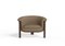 Modern Agnes Armchair in Walnut and Brown Wool Fabric by Javier Gomez 2