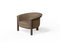 Modern Agnes Armchair in Walnut and Brown Wool Fabric by Javier Gomez 1
