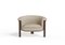 Modern Agnes Armchair in Walnut and Cream Wool Fabric by Javier Gomez 2