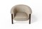 Modern Agnes Armchair in Walnut and Cream Wool Fabric by Javier Gomez 4