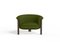 Modern Agnes Armchair in Walnut and Green Wool Fabric by Javier Gomez 2