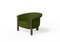Modern Agnes Armchair in Walnut and Green Wool Fabric by Javier Gomez 1