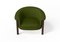 Modern Agnes Armchair in Walnut and Green Wool Fabric by Javier Gomez, Image 4