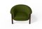 Moderner Agnes Armlehnstuhl aus Walnuss und grünem Wollstoff von Javier Gomez 4
