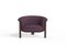 Modern Agnes Armchair in Walnut and Purple Wool Fabric by Javier Gomez 2