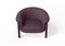 Modern Agnes Armchair in Walnut and Purple Wool Fabric by Javier Gomez, Image 5