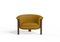 Modern Agnes Armchair in Walnut and Mustard Wool Fabric by Javier Gomez 2