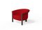 Modern Agnes Armchair in Walnut and Red Wool Fabric by Javier Gomez 1