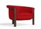 Modern Agnes Armchair in Walnut and Red Wool Fabric by Javier Gomez, Image 4