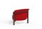 Modern Agnes Armchair in Walnut and Red Wool Fabric by Javier Gomez, Image 6