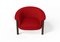 Modern Agnes Armchair in Walnut and Red Wool Fabric by Javier Gomez 5
