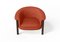 Modern Agnes Armchair in Walnut and Salmon Wool Fabric by Javier Gomez 4