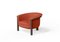 Modern Agnes Armchair in Walnut and Salmon Wool Fabric by Javier Gomez, Image 1