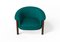 Modern Agnes Armchair in Walnut and Teal Wool Fabric by Javier Gomez 5