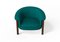Modern Agnes Armchair in Walnut and Teal Wool Fabric by Javier Gomez, Image 5