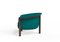 Modern Agnes Armchair in Walnut and Teal Wool Fabric by Javier Gomez 7