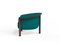 Modern Agnes Armchair in Walnut and Teal Wool Fabric by Javier Gomez, Image 7