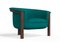Modern Agnes Armchair in Walnut and Teal Wool Fabric by Javier Gomez 4