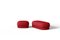 Modern Gentle Small Pouf in Red Fabric and Bronze Metal by Javier Gomez 3