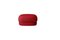 Modern Gentle Small Pouf in Red Fabric and Bronze Metal by Javier Gomez 1