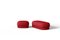 Modern Gentle Big Pouf in Red Fabric and Bronze Metal by Javier Gomez 3