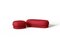 Modern Gentle Big Pouf in Red Fabric and Bronze Metal by Javier Gomez 2