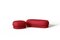 Modern Gentle Big Pouf in Red Fabric and Bronze Metal by Javier Gomez, Image 2