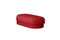 Modern Gentle Big Pouf in Red Fabric and Bronze Metal by Javier Gomez, Image 1