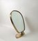 Mid-Century Italian Table Mirror in Brushed Brass, 1950s 1