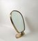 Mid-Century Italian Table Mirror in Brushed Brass, 1950s, Image 1
