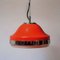 Lámpara colgante era espacial en naranja de Harvey Guzzini, años 60, Imagen 1