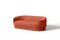 Modern Gentle Sofa in Salmon Velvet and Bronze Metal by Javier Gomez 1