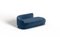 Modern Gentle Daybed in Blue Velvet and Bronze Metal by Javier Gomez 1